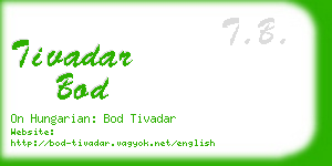 tivadar bod business card